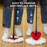 O-Cedar EasyWring Microfiber Spin Mop, Bucket Floor Cleaning System, Red, Gray, Standard - Image 8