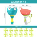 Flying Disc Launcher Toy (2 Packs), Manual Capture Catching Disk Game, Outdoor Toys for Kids Ages 4-8, Outside Yard and Lawn Family Games for Toddlers 3-5, Birthday Gifts for Girls and Boys - Image 2