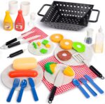 JOYIN Kitchen Toy Set, BBQ Play Grill, Cooking Toy Set, Little Chef Play, Kids Grill Playset Interactive BBQ for Kids with Light & Sound, Birthday Gift for 2 3 4 Year Old Boys Girls Outdoor Toys - Image 6