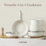 CAROTE 19pcs Pots and Pans Set, Nonstick Cookware Set Detachable Handle, Induction Kitchen Cookware Sets Non Stick with Removable Handle, RV Cookware Set, Oven Safe - Image 8