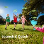 Flying Disc Launcher Toy (2 Packs), Manual Capture Catching Disk Game, Outdoor Toys for Kids Ages 4-8, Outside Yard and Lawn Family Games for Toddlers 3-5, Birthday Gifts for Girls and Boys - Image 3