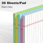 5pcs Small Note Pads 5x8 Notebook College Ruled Legal Pads Color Notepads 5 Pack Study Back Writing Pads 5 x 8 Perforated Narrow Ruled Pads of Paper for School & Office Supplies 30 Sheets/Pack - Image 3