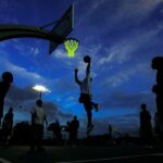 NEIJIANG Glow Basketball Net, Nightlight Basketball Net Luminous Outdoor Portable Sun Powered Sport Nylon (Green) - Image 6