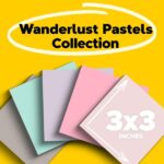 Post-it 100% Recycled Paper Super Sticky Notes, 3 in. x 3 in., 5 Pads, 70 Sheets per Pad, Wanderlust Pastels, School Supplies and Office Products - Image 2