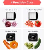Fullstar The Original Pro Chopper - Vegetable Chopper and Spiralizer, Food Chopper with Container, Fruit Slicer, Kitchen Gadgets & Gifts, Home Essentials (4 in 1, White) - Image 4