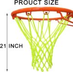 NEIJIANG Glow Basketball Net, Nightlight Basketball Net Luminous Outdoor Portable Sun Powered Sport Nylon (Green) - Image 4