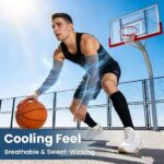 Mochabao 8 Pairs Soft Arm Sleeves, UV Sun Protection Cooling Compression Arm Covers for Outdoor Work, Sports, Men & Women - Image 5