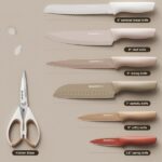 Astercook Knife Set, 13 Pieces Kitchen Knives Set with Healthy Anti-Rust Coating, Dishwasher Safe, Stainless Steel Chef Knife Sets with 6 Blade Guards, Perfect Holiday Gifts for Kitchen - Image 5