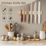 Astercook Knife Set, 13 Pieces Kitchen Knives Set with Healthy Anti-Rust Coating, Dishwasher Safe, Stainless Steel Chef Knife Sets with 6 Blade Guards, Perfect Holiday Gifts for Kitchen - Image 3