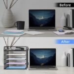 Supeasy 5 Trays Paper Organizer Letter Tray with Handle-Mesh Desk File Holders, Paper Sorter Desk Organizer for Office, Home, Classroom or School - Image 5