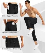 Men’s Lightweight Hiking Pants Quick Dry Water Resistant Sweatpants Athletic Jogger with Zipper Pockets Golf - Image 4