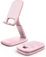 Lamicall Pink Phone Holder, Desk Accessories - Rose Gold Pink Office Cell Phone Holder, Desktop, Office Desks Accessories, Desk Decor Gifts for Women, for Mothers Day, 4-8'' Telephone Stand