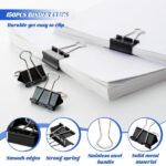 150pcs Binder Clips 1.25 Inches Medium Binder Office Clamps Black Paper Clips and Binder Clip Bulk for Office Supplies, Home, School (Medium) - Image 2