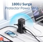 AnnTane Surge Protector Power Strip 6.5 FT Cord, Power Strip Tower with 4 USB Ports (1USB C), Extension Cord with 12 AC Multiple Outlets, Home Office Supplies Desk Accessories, Dorm Room Essentials - Image 3