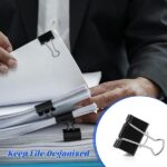 150pcs Binder Clips 1.25 Inches Medium Binder Office Clamps Black Paper Clips and Binder Clip Bulk for Office Supplies, Home, School (Medium) - Image 4