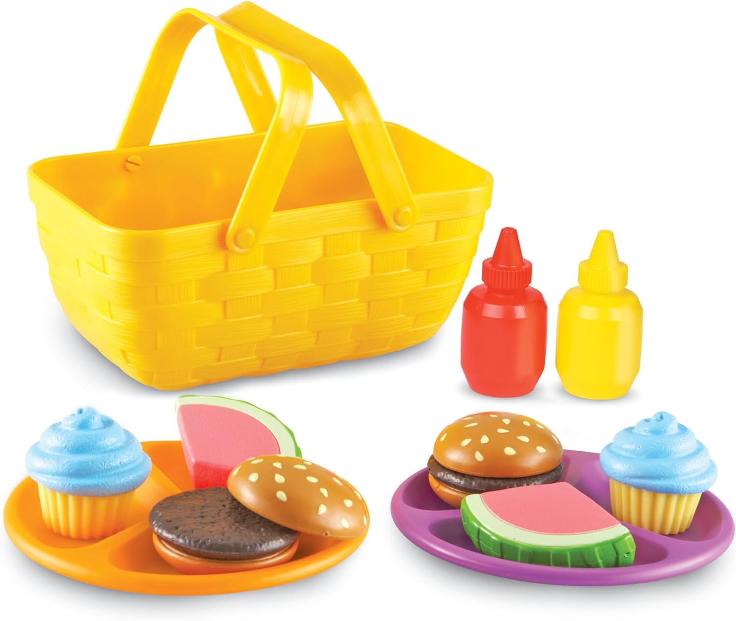 71k48kK9AiL._AC_SL1500_ Learning Resources New Sprouts Picnic Set - 15 Pieces, Ages 18+ months Pretend Play Food for Toddlers, Preschool Learning Toys, Kitchen Play Toys for Kids - Image 1