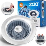 Sink Drain Strainer - Sink Stopper Kitchen Drain, 3 in 1 Kitchen Sink Drain Strainer with Anti-Clogging Basket, Kitchen Gadgets Clearance Sink Accessories, Fit US Standard 3-1/2'' Sink Hole, Silver