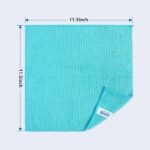 HOMEXCEL Microfiber Cleaning Cloth 210GSM, Pack of 12, Size:11.5" x 11.5", Ultra-Soft, High-Density Non-Abrasive Cleaning Towels for Cars, Glass, Kitchen, Reusable Rags, Blue/Green/Yellow/Pink - Image 2