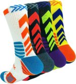 Athletic Crew Socks Performance Thick Cushioned Sport Basketball Running Training Compression Socks for Men & Women