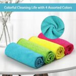 HOMEXCEL Microfiber Cleaning Cloth 210GSM, Pack of 12, Size:11.5" x 11.5", Ultra-Soft, High-Density Non-Abrasive Cleaning Towels for Cars, Glass, Kitchen, Reusable Rags, Blue/Green/Yellow/Pink - Image 3