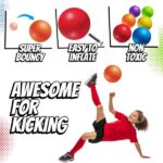8.5 Inch Playground Balls Dodgeballs for Kids & Adults - (Pack of 6) Inflatable Rubber Indoor Outdoor Bouncy, Kickballs, Four Square and Handballs for School, Gym, Recess and More with Ball Pump - Image 2