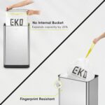 EKO Mirage-T 50 Liter / 13.2 Gallon Touchless Rectangular Motion Sensor Trash Can or Recycling Bin, Brushed Stainless Steel Finish